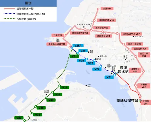 ▲淡海輕軌第二期路網圖。(圖/新北捷運公司提供) ▲淡海輕軌第二期路網圖。(圖/新北捷運公司提供)