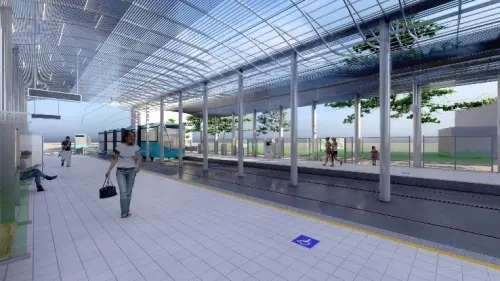 ▲淡海輕軌第二期V26A車站模擬圖。（圖／新北捷運公司提供）