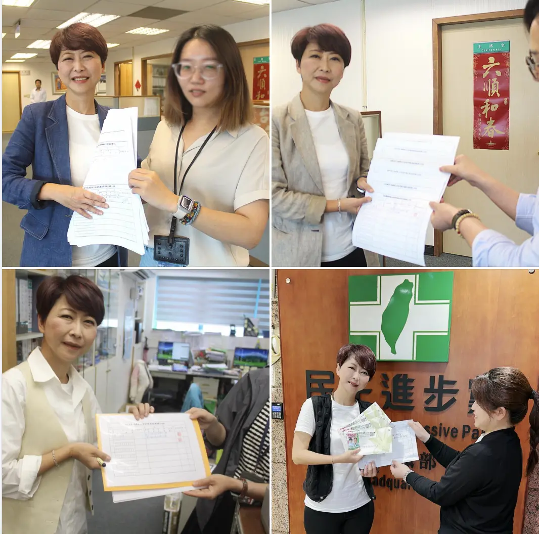 ▲遭指罷藍沒使力「歲月靜好」，陳亭妃貼出自己送連署書到黨中央的照片消毒。（圖／翻攝自陳亭妃臉書）