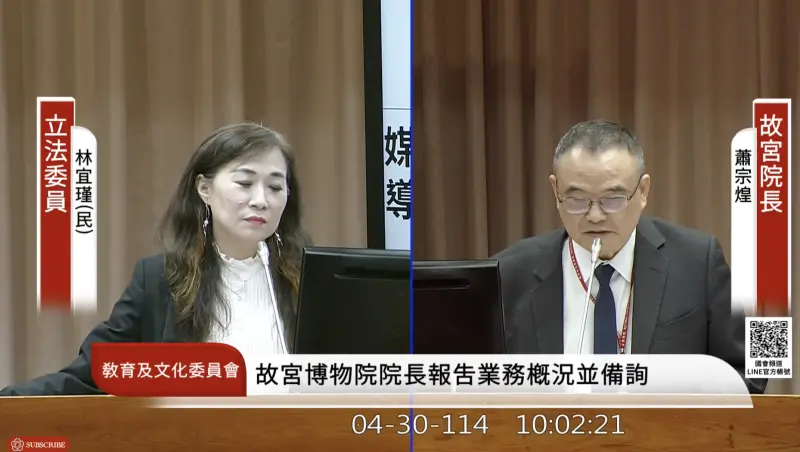 ▲故宮水電費、宣傳費遭刪，立委憂影響文物安全、國際能見度。（圖/翻攝國會頻道）