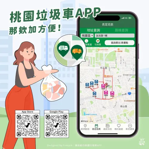 ▲桃園的朋友可下載桃園垃圾車APP，不用空等垃圾車。（圖／桃園環保局臉書）