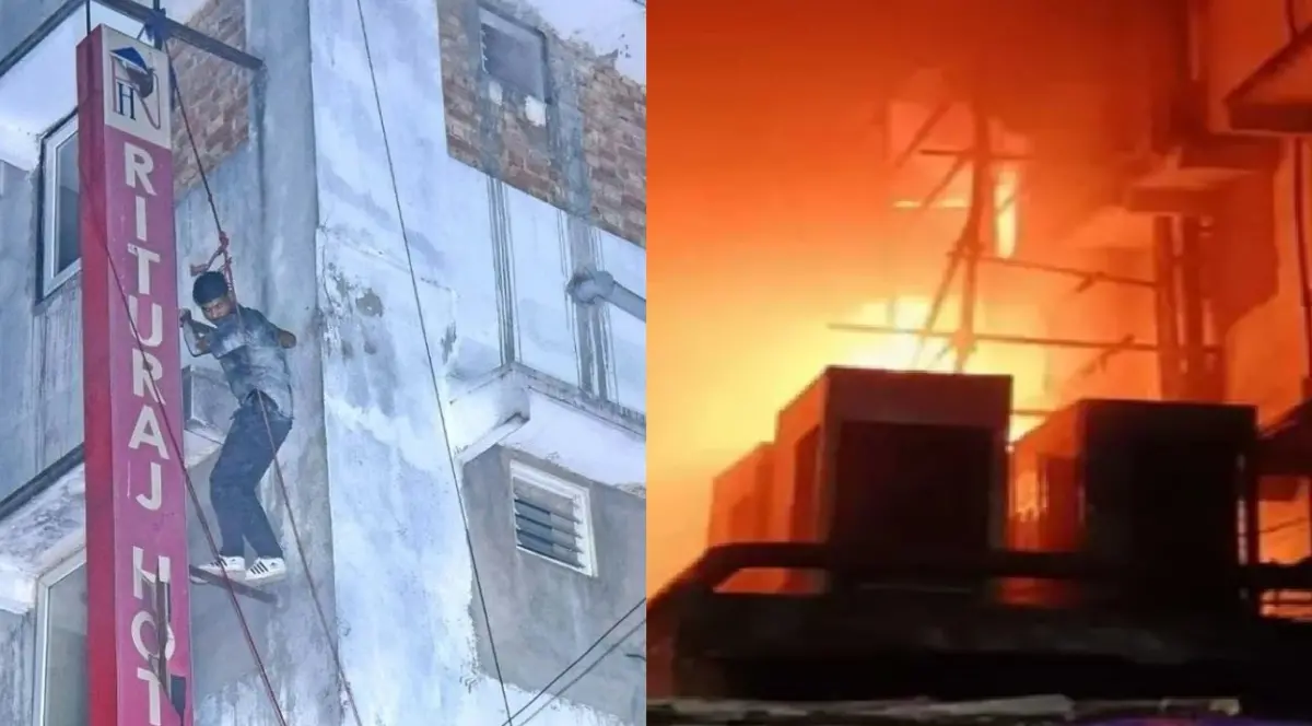 ▲印度加爾各答里圖拉飯店（Rituraj Hotel）發生大火，造成14人罹難。（圖／翻攝自Ｘ）