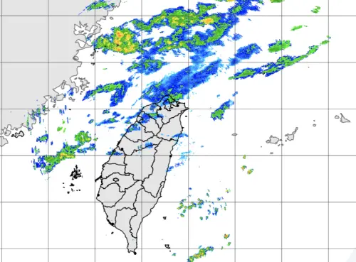 今天51勞動節,有鋒面從台灣北部海面經過,各地雲量增加,北部會出現雨勢。(圖/中央氣象署) ▲今天51勞動節,有鋒面從台灣北部海面經過,各地雲量增加,北部會出現雨勢。(圖/中央氣象署)
