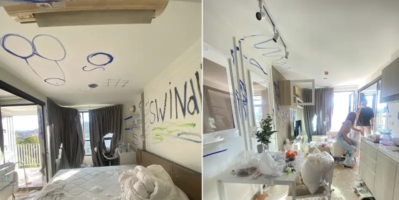 ▲一名女性買家在泰國普吉島的豪宅被烏克蘭人「全面毀壞」。（圖／翻攝自臉書）