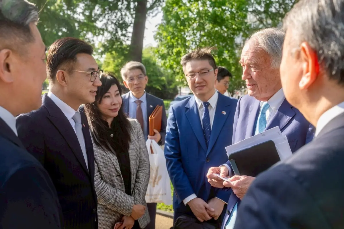 ▲立法院副院長江啟臣率跨黨派成員赴美進行外交遊說，替台灣關稅做努力。（圖／江啟臣辦公室提供）