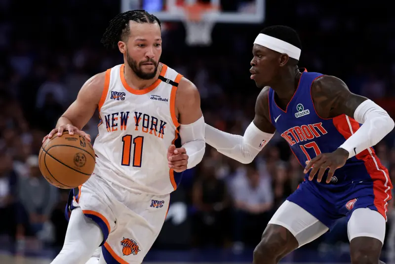 ▲底特律活塞在主場迎戰紐約尼克，他們在末節最後時刻一度領先7分，但最終尼克靠著主控Jalen Brunson狂砍40分，包括最後4.1秒的Crossover反超三分球，率隊以116：113贏球，系列賽4：2晉級。（圖／美聯俄／達志影像）