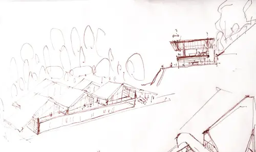 ▲林友寒與江賢二在畫紙上一筆一劃地交流完成「江賢二藝術園區」的設計圖稿。(圖/ 林友寒提供) ▲林友寒與江賢二在畫紙上一筆一劃地交流完成「江賢二藝術園區」的設計圖稿。(圖/ 林友寒提供)