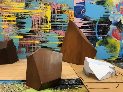 ▲江賢二藝術園區的設計模型細緻地呈現如何將藝術與建築巧妙結合。(圖/ 林友寒提供) ▲江賢二藝術園區的設計模型細緻地呈現如何將藝術與建築巧妙結合。(圖/ 林友寒提供)