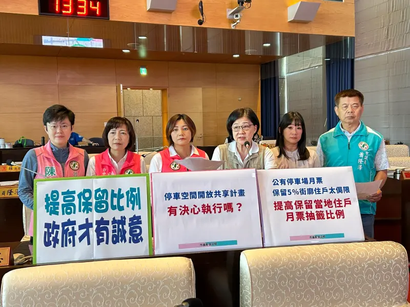 ▲中市公有停車場保留5%給當地住戶抽籤，議員張芬郁表示，檢討調整抽籤機制(圖／柳榮俊攝2025.5.2)