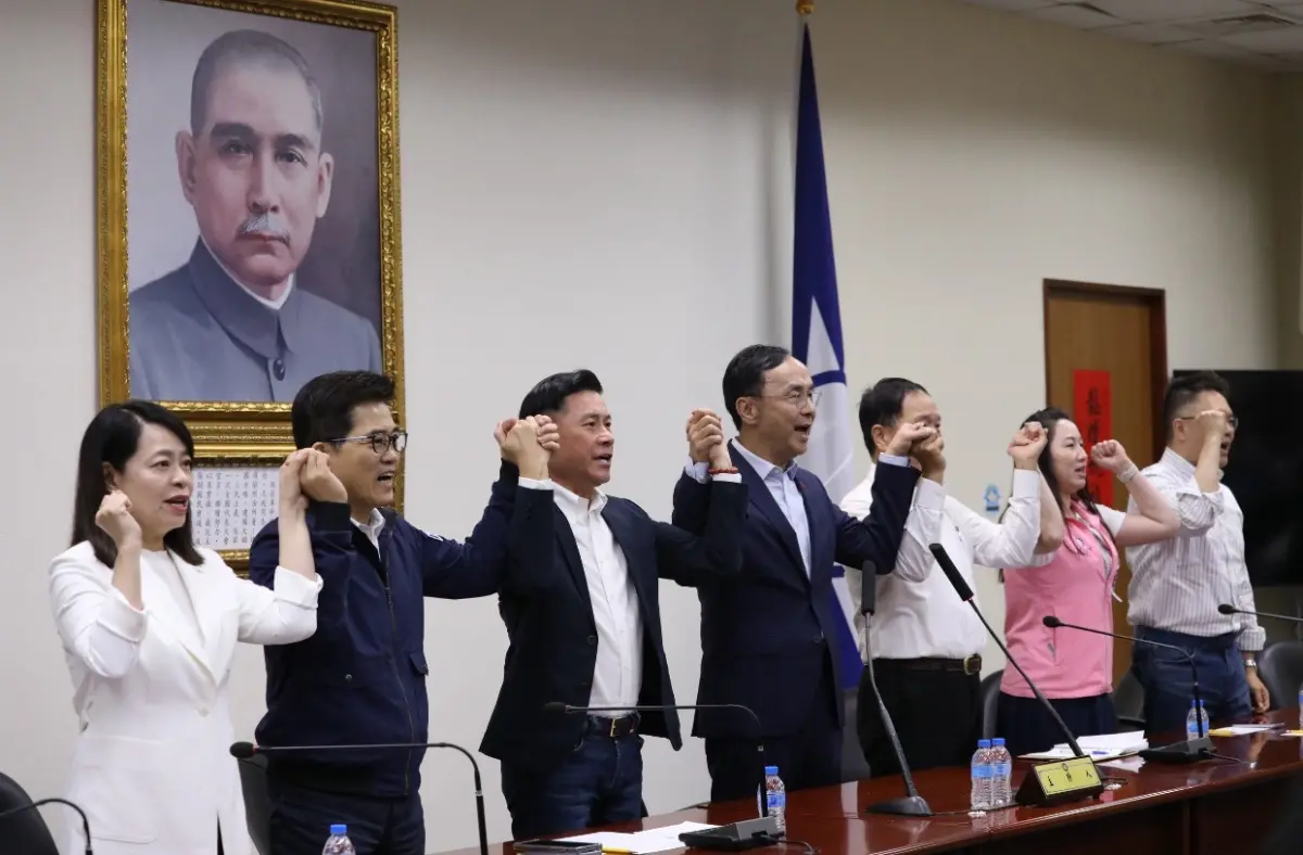 ▲國民黨主席朱立倫出席台北市黨部第20屆第1次市委員、顧問臨時會議。（圖／國民黨中央提供）