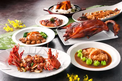 ▲辰園粵菜餐廳推出8道全新粵味，重現酒樓大菜乾坤燒鵝、金錢雞、響米東星斑等私房菜式。（圖／台北喜來登大飯店提供）