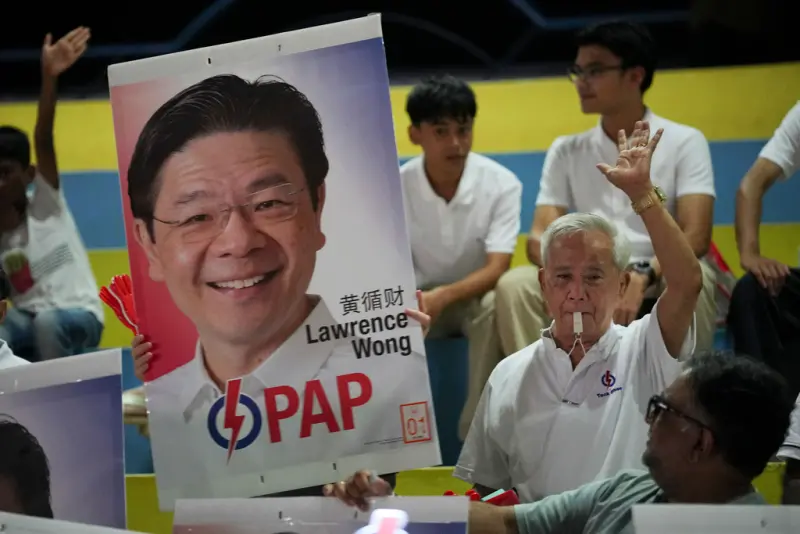 ▲黃循財擔任總理後首次面對選戰考驗,他最終繳出漂亮成績單。(圖/美聯社/達志影像)