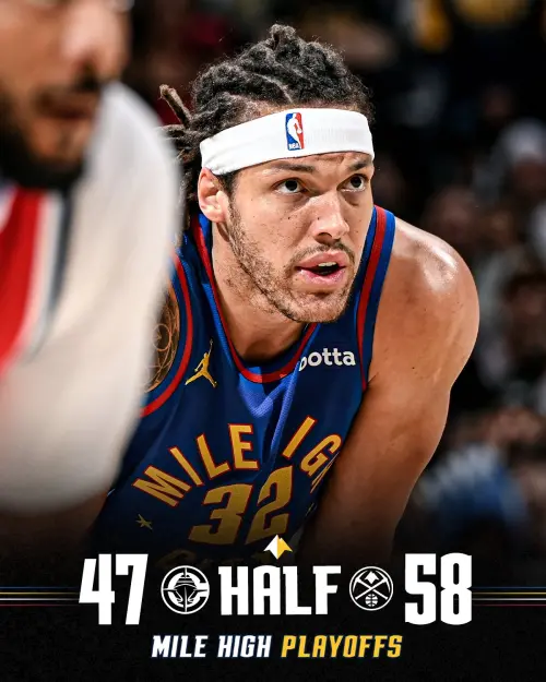 ▲金塊在Russell Westbrook的帶領下，命中率、失誤、進攻籃板和罰球數都更好，此役以58：47領先進入中場。（圖／美聯社／達志影像）