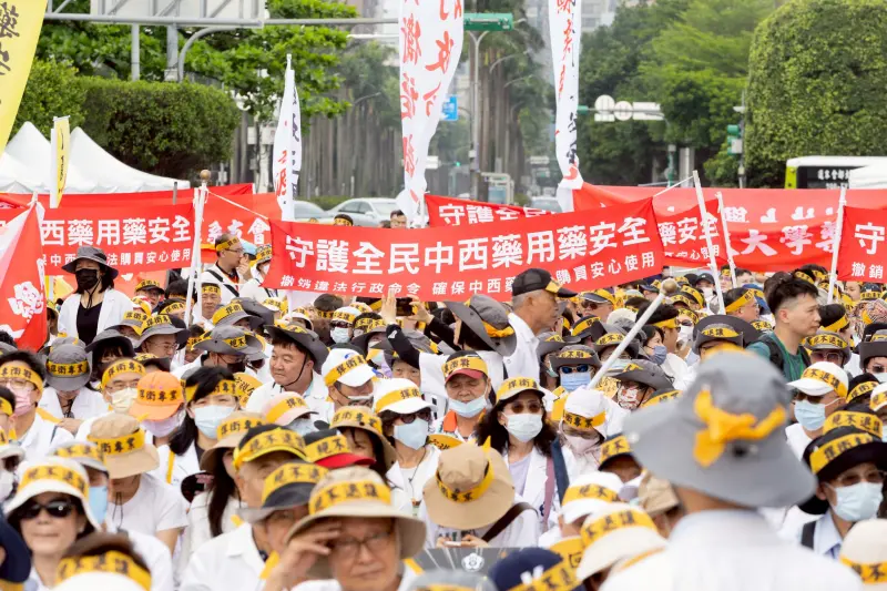 ▲藥師公會全聯會千人走上凱道，要求撤回解釋令、堅守藥事專業。（圖／藥師公會全聯會）