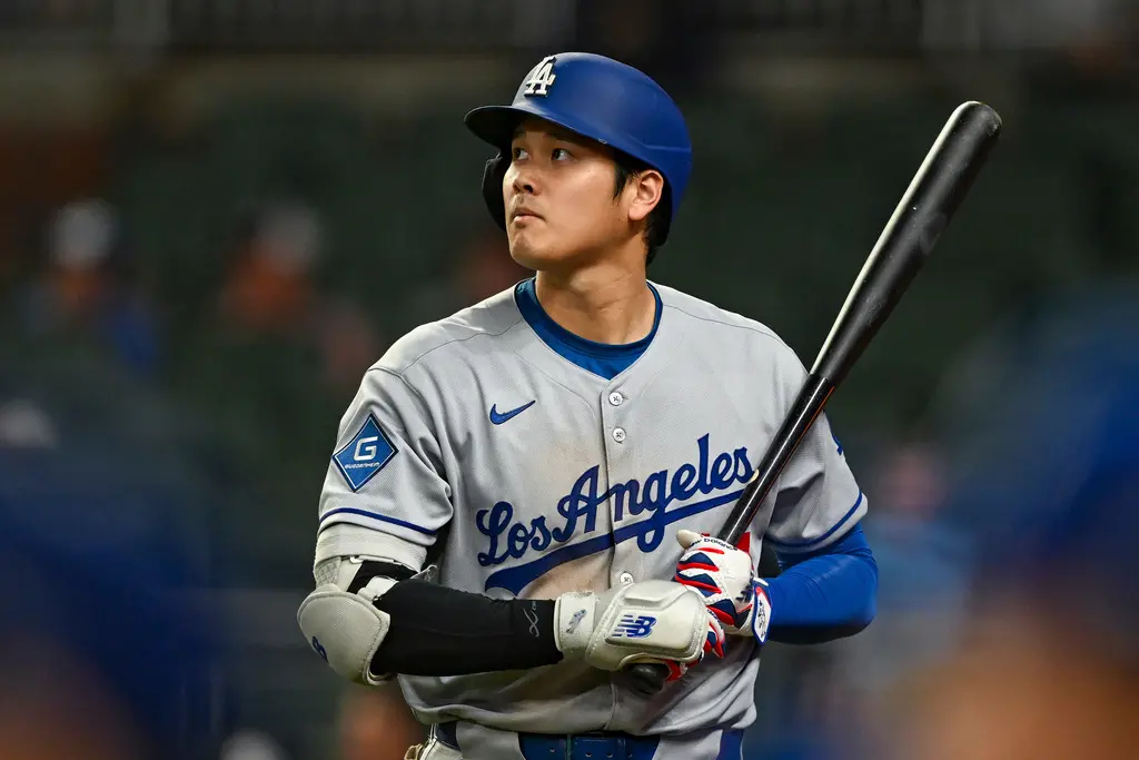 ▲美國職業棒球大聯盟（Major League Baseball）洛杉磯道奇隊今（7）日作客邁阿密馬林魚，當家球星大谷翔平敲出本季第10轟！他不僅在本場賽事中繳出2安打、2分打點的優秀表現，開季36場就完成「10轟10盜」的紀錄更是近20年來第一人。（圖／美聯社／達志影像）