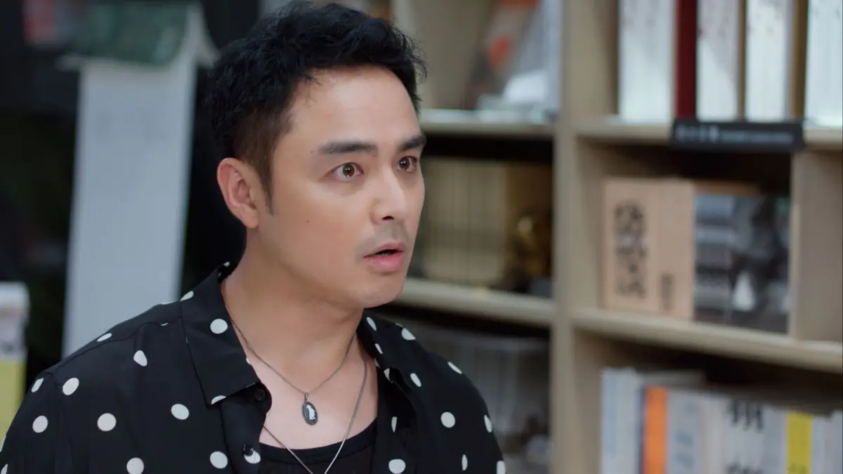 ▲「霸總始祖」明道（如圖）客串章若楠、陳星旭主演的《你也有今天》，台詞中介紹自己只是演過一些戲，不是很紅。（圖／中天娛樂台提供）