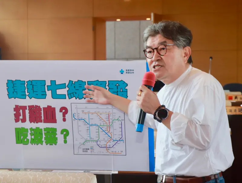 ▲台中捷運「七線齊發」，市議員李中質疑，人才、金錢從哪裡來？批這根本是信口開河(圖／柳榮俊攝2025.5.5)