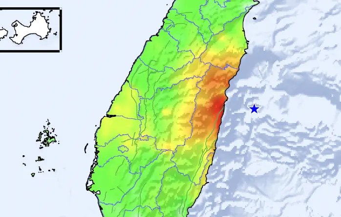 ▲今（5）日傍晚，台灣東部外海非常不平靜，接連發生多起地震，最大規模達到5.9和5.5。（圖／中央氣象署提供）