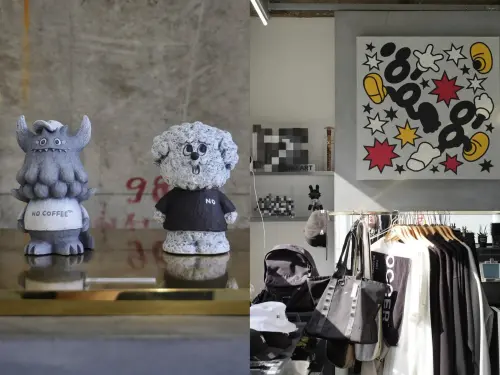 ▲NO COFFEE最新聯名曾與村上隆、Nike等國際品牌合作的日本雕塑家T9G 、 韓國藝術家GRAFFLEX，打造台北限定藝術系列，價格落在150元～1880元。（圖／NO COFFEE提供）