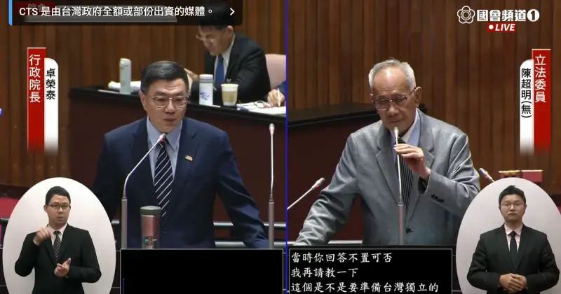 ▲卓榮泰表示，行政院業務與罷免無關。（圖／國會頻道）