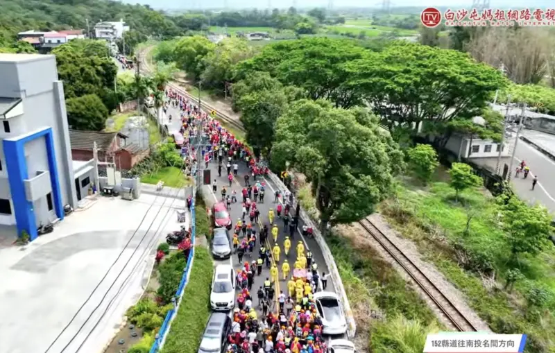 ▲白沙屯媽祖穿越彰雲大橋前往二水，並接上152縣道進入南投名間鄉，高達99.99%機率將首度進入南投市。（圖／翻攝自白沙屯媽祖網路電視台YT）