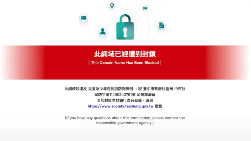 ▲衛福部性影像處理中心已針對上百個涉嫌兒少性剝削之境外網站「封網」。（圖／衛福部性影像處理中心提供）