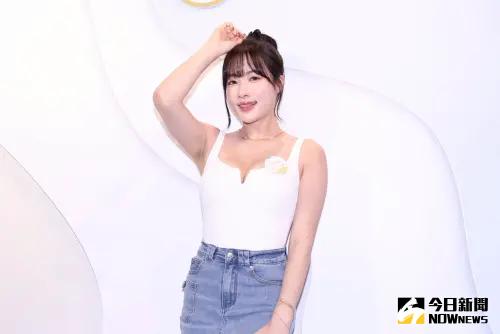 ▲台鋼雄鷹韓籍拉拉隊女神朴旻曙 Mingo凡士林記者會。（圖／記者朱永強攝）