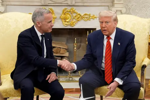 ▲卡尼強調「加拿大是非賣品，永遠不會出售」，川普則說「時間會證明一切」。（圖／美聯社／達志影像）