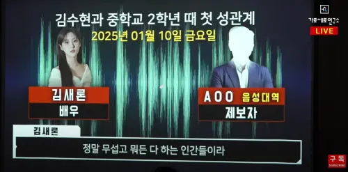 ▲金賽綸自白國二就獻初夜！金秀賢被控拍下性愛照（圖／가로세로연구소YouTube）  