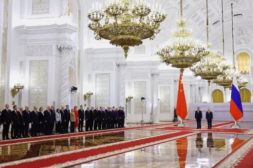 ▲中國國家主席習近平當地時間8日訪問克里姆林宮，與俄羅斯總統蒲亭會面。（圖／達志影像／美聯社）