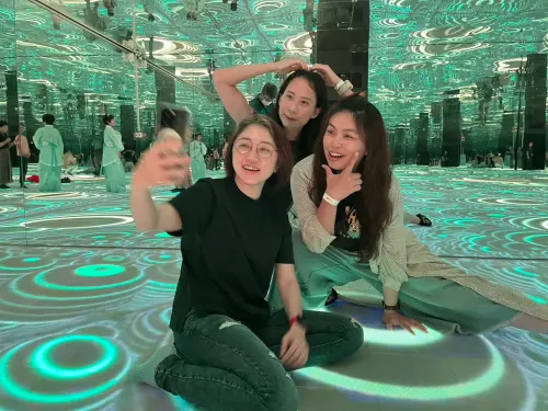 ▲消隊局女性隊員，化身燦爛笑容的「網紅網美」，在樂園中自在拍照、歡樂體驗，（圖／主辦單位提供）