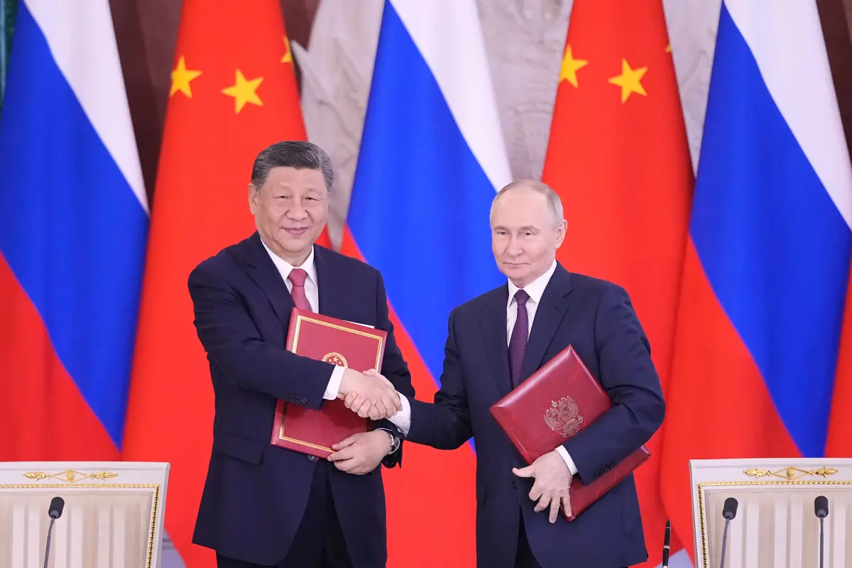 ▲中國國家主席習近平訪問俄羅斯，與俄羅斯總統蒲亭進行會晤。（圖／美聯社／達志影像）