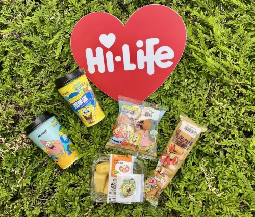 ▲除了Hi café推出限定鳳梨口味飲品，萊爾富也同步推出海綿寶寶可愛包裝的麵包。（圖／萊爾富提供）