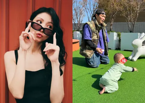 ▲李千娜（左）與黃尚禾（中）因合作《少年吔》相戀，2023年宣布結婚並懷孕，隔年迎來兒子（右）「Yellow」，幸福升格三寶媽。（圖／李千娜IG）