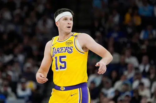 根據媒體報導,Austin Reaves接受湖人續約條件的可能性不高,他可能會在明年成為自由球員,追求生涯第一份大約。 ▲根據媒體報導,Austin Reaves接受湖人續約條件的可能性不高,他可能會在明年成為自由球員,追求生涯第一份大約。(圖/美聯社/達志影像)