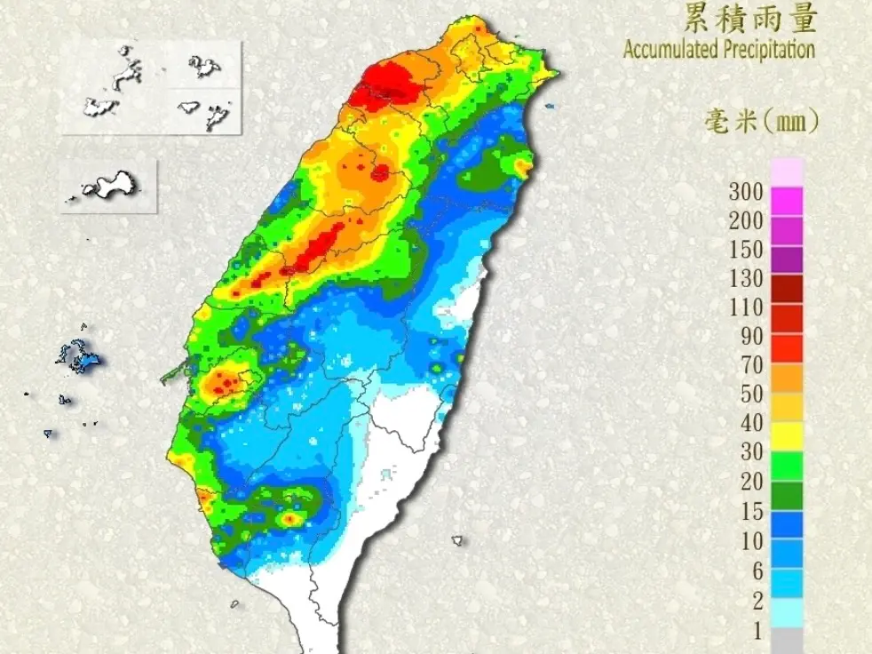 ▲鋒面通過，北台灣率先開始下起明顯雨勢，各地上午豪雨特報、雷雨警報狂響。（圖／取自中央氣象署）