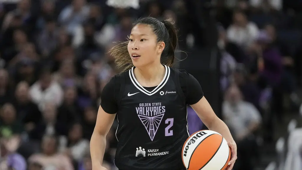 ▲來自康乃狄克大學的華裔控衛Kaitlyn Chen（陳紫柔）於5月14日遭金州女武神隊（Golden State Valkyries）釋出，未能成功進入球隊的開季名單。（圖／美聯社／達志影像）