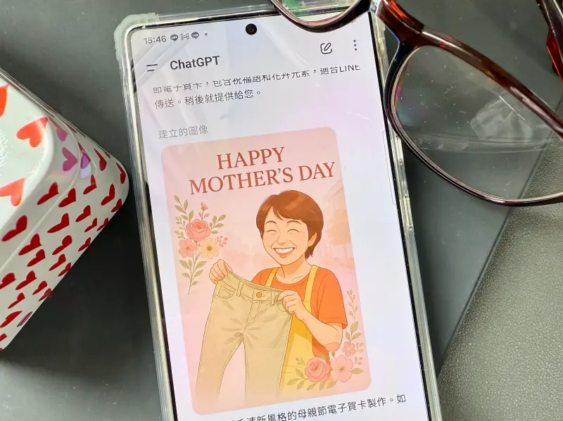 ▲母親節可以透過ChatGPT製作一張媽媽專屬的電子賀卡。（圖／記者周淑萍攝）