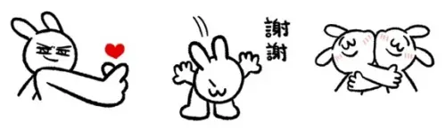 ▲LINE免費貼圖「LINE發票管家×情緒化的兔子」。（圖／取自LINE）