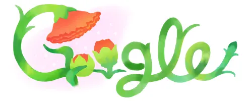 ▲Google Doodle主題是母親節康乃馨。(圖/Google) ▲Google Doodle主題是母親節康乃馨。(圖/Google)