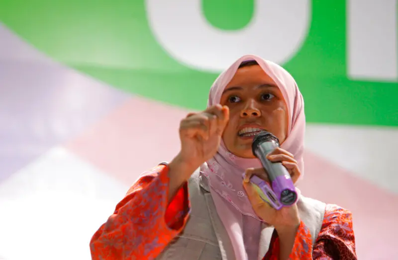 ▲馬來西亞首相安華女兒努魯伊莎，宣布將競逐公正黨署理主席一職，遭質疑是靠爸族。（圖／美聯社／達志影像）