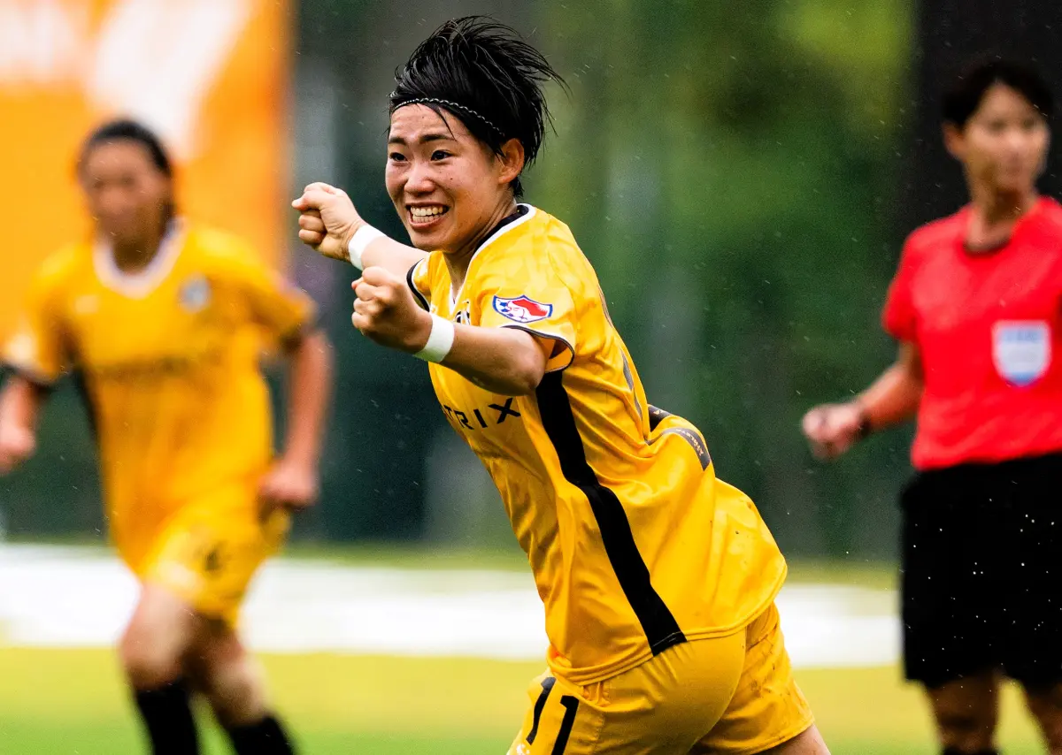 ▲若林美里角球破門得分，為高雄先鋒扳平比數。（圖／高雄先鋒提供）