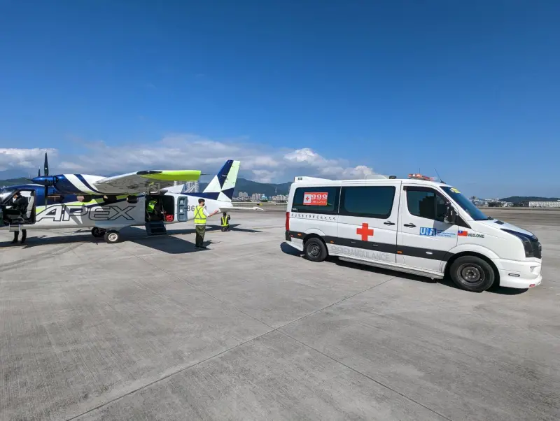 ▲安捷航空承攬金門空中緊急醫療後送服務，保障離島急重症居民的健康照護權益。（圖／安捷航空提供）