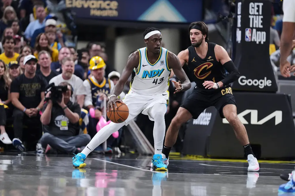 ▲NBA東區季後賽次輪，印第安納溜馬前鋒Pascal Siakam，此戰打出高效表現，出賽21分鐘砍下全隊最高21分、外帶6籃板，且命中率超過90%，成為溜馬隊史季後賽首位得分超過20分且命中率超過90%的球員。（圖／美聯社／達志影像）