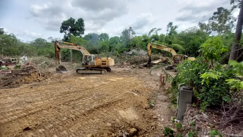 ▲高雄高爾夫球場用地風波不斷今天遭特定人士指控疑高爾夫球場滯洪池設置位置不當，水利局強調，經過水利專家評估過。(圖／高市府水利局提供)