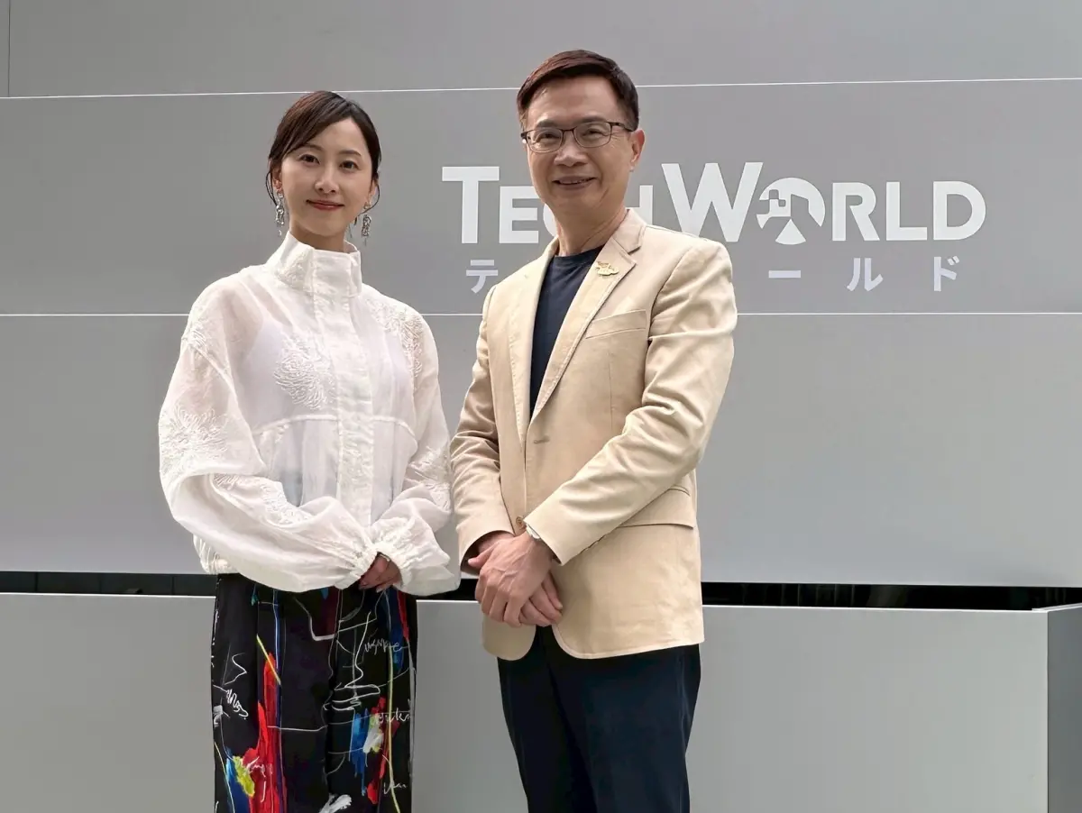 ▲松井玲奈參觀後Tech World館表示，這個展館讓科技變得很溫柔。透過自己的心跳數據生成專屬的旅遊推薦影片，讓她深刻感受到科技的美好，影片中介紹的地點也都還沒去過，非常想實際走一趟看看。（圖／貿協提供）