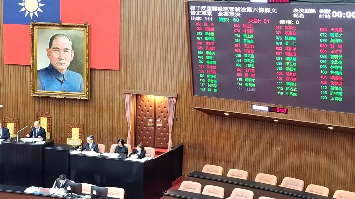 ▲藍白版本《核管法》昨三讀通過，引起討論。（圖／吳翊緁攝2025.05.13）
