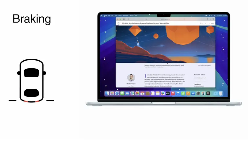 ▲蘋果WWDC25將於台灣時間6月10日凌晨1點舉辦，官方提早釋出多項「輔助」新功能，其中暈車救星的「車輛動態提示」加入Mac電腦上。（圖／翻攝官網）