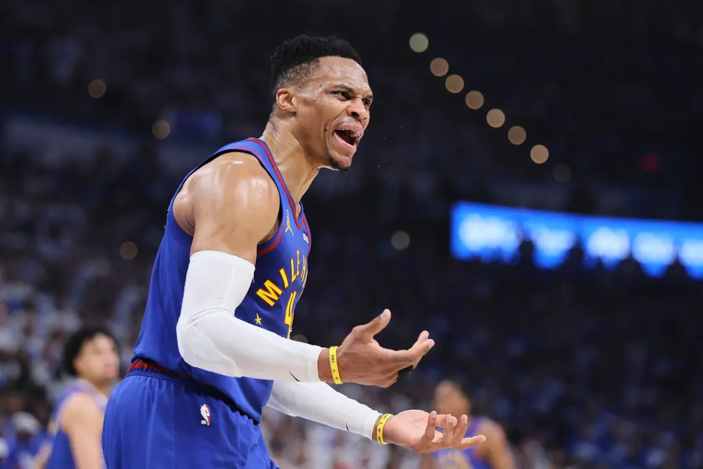 ▲國王靠著「威少」衛斯特布魯克的23分、16籃板、10助攻的大三元表現與國王6人上雙的團隊籃球，以121：116力退勇士。（圖／美聯社／達志影像）