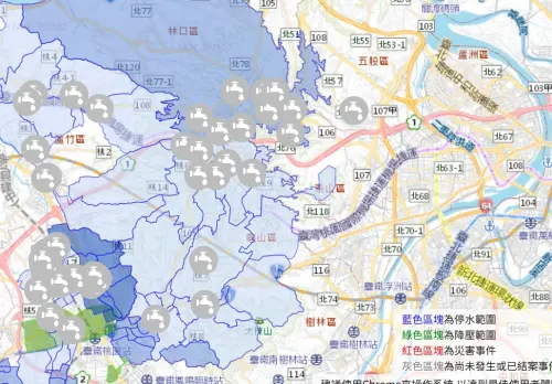 ▲自來水公司在桃園設有31處臨時供水站、新北13處臨時供水站，停工民眾在停水期間使用，可上台水網站查詢。（圖／自來水公司網站）